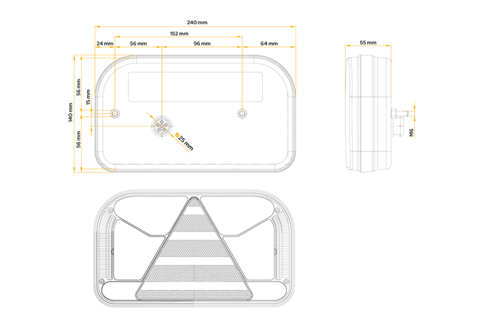 Achterlicht FRISTOM FT-170 LED 6 functies rechts