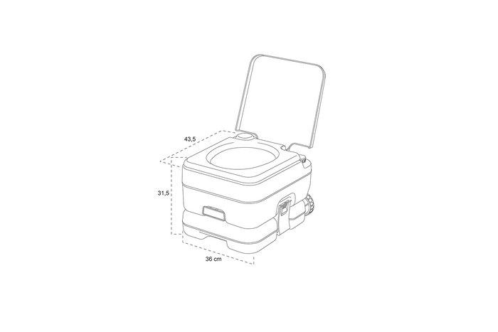 ProPlus 370415CR Draagbaar campingtoilet Grijs 10L/10L