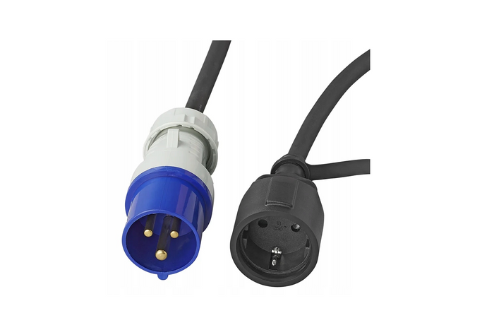 Adapter met CEE-stekker en Schuko-aansluiting 16A 230V met beschermingscontact ProPlus 373530 40cm kabel