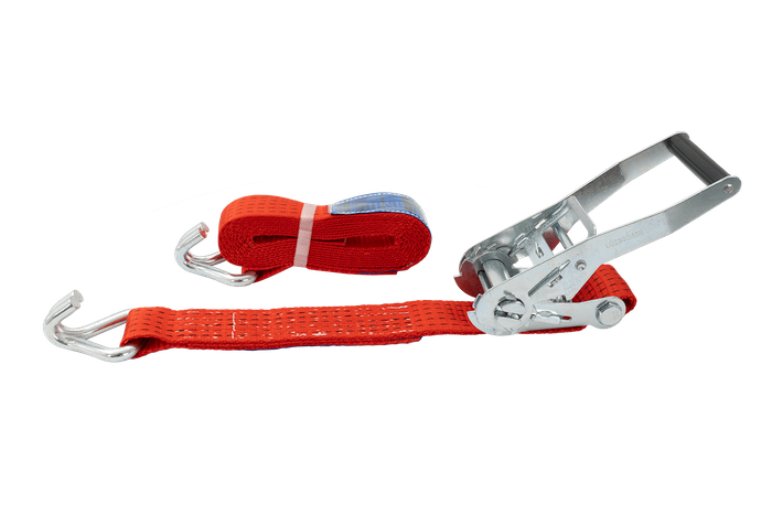 Set van vier UNITRAILER 4m/50mm/5t rode transportbanden met spaninrichting