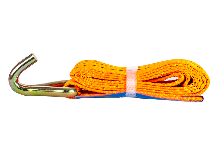 Set van vier UNITRAILER 2m/50mm/5t oranje transportbanden met spaninrichting