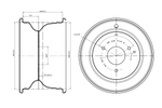 UNITRAILER stalen velg zwart 5ATx8"H2 3x90 ET:-11.23