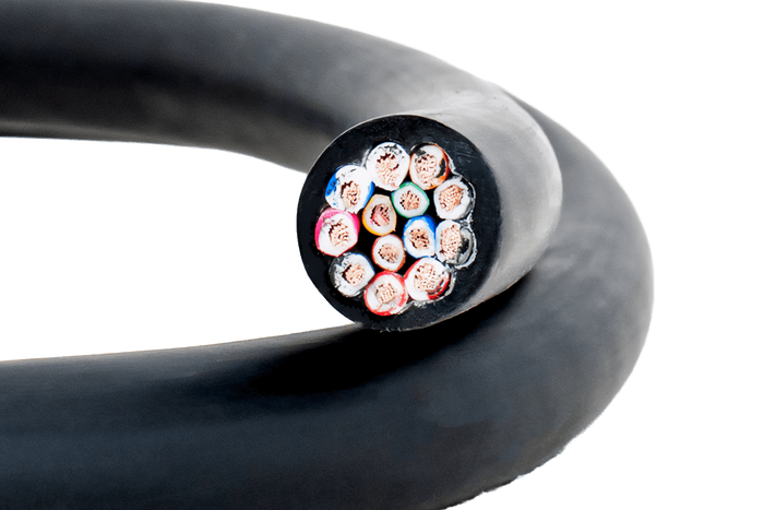 HYBSZ YLY-S elektrische kabel 8x0,75+5x1,5 dertienaderig - 1m