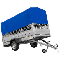 Lichte aanhangwagen 264x125 UNITRAILER GARDEN 264 KIPP met gaaswanden, H-800 frame en blauwe kap