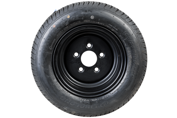 OUTLET Versterkt wiel voor aanhangwagen LINGLONG BAND 195/55 R10C 98/96N UNITRAILER VELG zwart 6Jx10&quot; 5x112 ET:-4