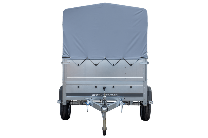 Opvouwbare aanhanger Garden Trailer 201 Unitrailer met opzetborden en huifzeil 200×125 MTM 750 kg