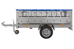 Autoaanhanger 230x125 UNITRAILER GARDEN 230 KIPP met gaaswanden en blauw dekzeil