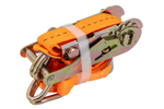 Set van vier UNITRAILER 3m/25mm/1t oranje transportbanden met spaninrichting