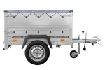Lichte aanhanger 150x106 UNITRAILER GARDEN 150 KIPP met BIS-zijwanden en grijs dekzeil