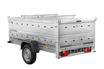 Enkelassige aanhanger 230x125 UNITRAILER GARDEN 230 KIPP met BIS-zijwanden en aluminium afdekking