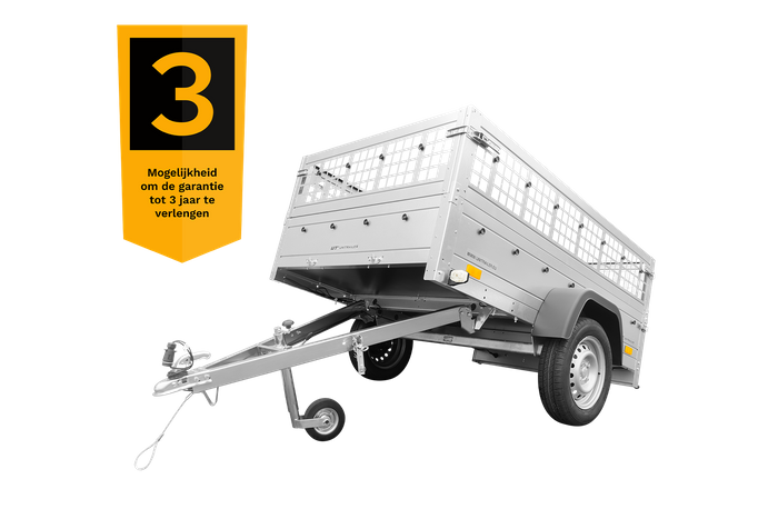 Unitrailer aanhanger GARDEN TRAILER 201 KIPP met steunwiel en gaaswanden