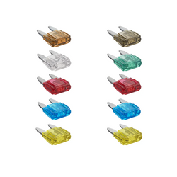 ProPlus 490371S mini-zekeringen met mesje, gemengd 12V/24V, set van 10 stuks.