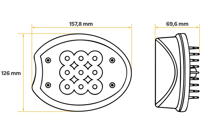 TT Technology complete set LED werklampen reflector TT.13509 9xLED 3600lm voor John Deere