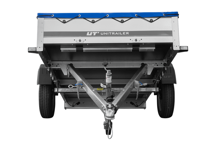 Lichte aanhangwagen 264x125 UNITRAILER GARDEN 264 KIPP met H-0 frame en blauwe kap