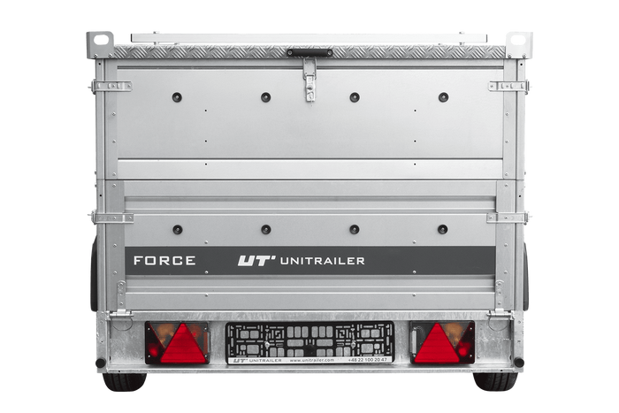 Enkelassige aanhanger 264x125 UNITRAILER FORCE 264 KIPP met BIS-zijwanden en aluminium afdekking