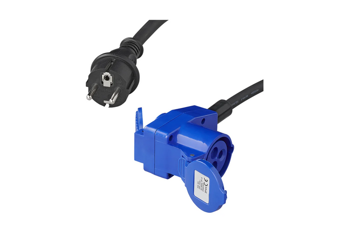 Adapter met Schuko-stekker voor CEE-haakse connector + Schuko-aansluiting Proplus 373528 kabel 40 cm