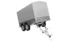 Tweeassige aanhanger 264x125 UNITRAILER GARDEN 264/2 KIPP met H-1100 frame en grijze huif