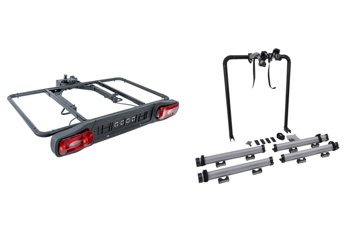 Inter Pack Re-Cargo trekhaakplatform + adapter voor het vervoeren van 2 fietsen