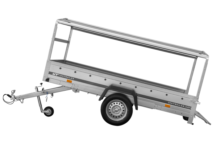 Autoaanhanger 264x125 UNITRAILER GARDEN 264 KIPP met H-800 frame en grijze kap