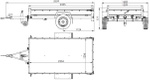 Aanhanger met hogere zijkanten Unitrailer GARDEN TRAILER 230 KIPP met steunwiel, twee zijkanten en H-800 frame met blauwe kap