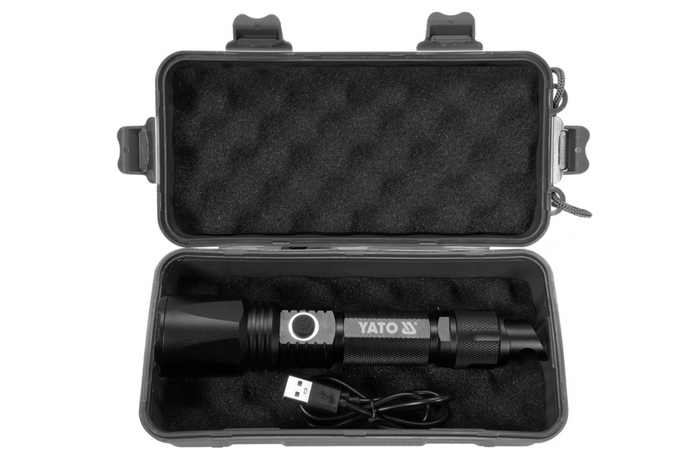 YATO YT-085609 LED 900lm multifunctionele zaklamp, powerbank, flesopener, noodhamer
