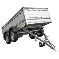 Tweeassige aanhanger met aluminium zijwanden 264x125 Unitrailer Garden 264/2 KIPP ALU met BIS-zijwanden, H-0 frame en grijze afdekking