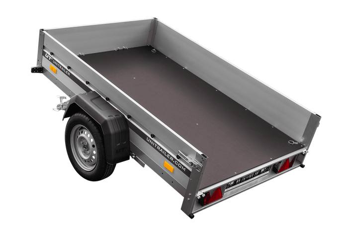 Aanhangwagen op veren met aluminium zijwanden 200x125 Unitrailer Garden 201/R KIPP ALU