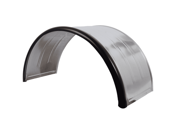 Dubbel spatbord voor aanhanger 16-17,5" DOMAR DK7135 wielkast 1000/450mm metaal met rubberen rand