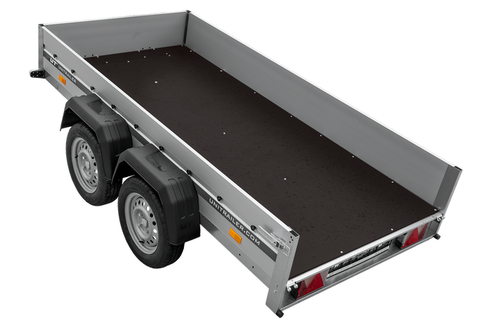 Tweeassige aanhanger met aluminium zijwanden 264x125 Unitrailer Garden 264/2 KIPP ALU