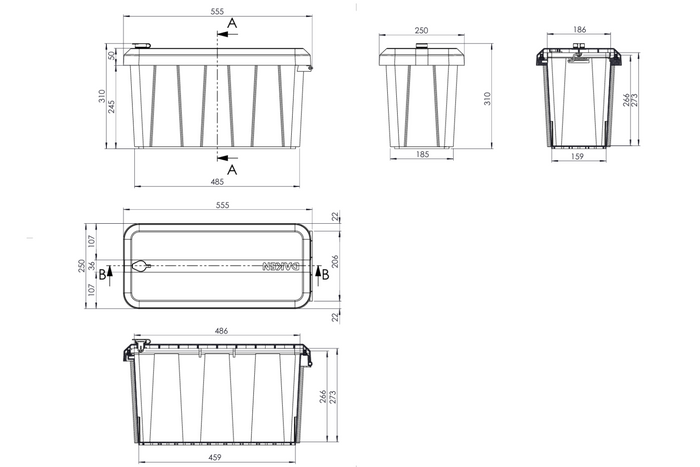 DAKEN 82211 BLACKIT LITE gereedschapskist 555x250x310mm 24l