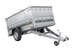 Enkelassige aanhanger op veren 230x125 UNITRAILER FORCE 230/R KIPP met BIS-zijwanden en aluminium afdekking
