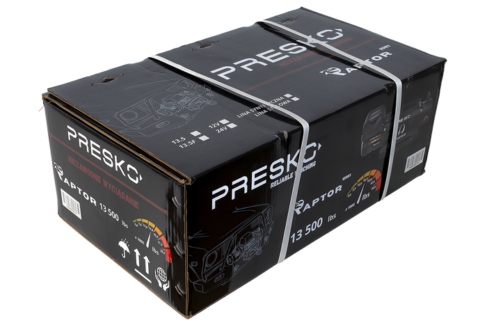 Elektrische lier voor PRESKO RAPTOR 13.5FS 12V 6130kg aanhanger met 24m kabel