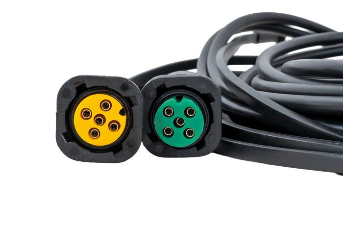 MANTES elektrische installatie, kabelboom voor aanhangwagen, 5 m, 13-polige stekker, 2x 5-polige bajonetten