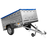 Autotrailer 200x125 UNITRAILER GARDEN 201 KIPP met BIS-zijwanden en blauw dekzeil
