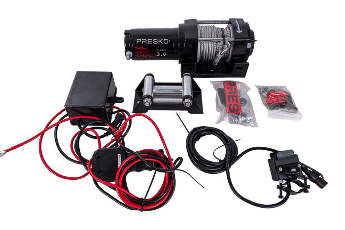 Elektrische lier voor aanhanger PRESKO T-REX 3.0 12V 1360kg met 11m stalen kabel