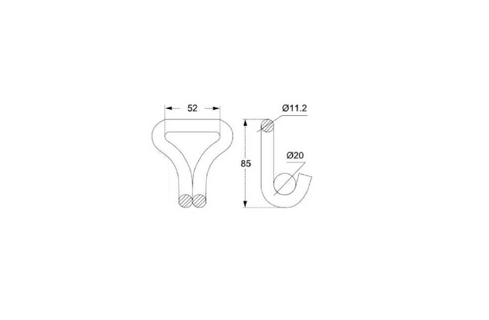 Haak voor UNITRAILER transportbanden 50mm 5T