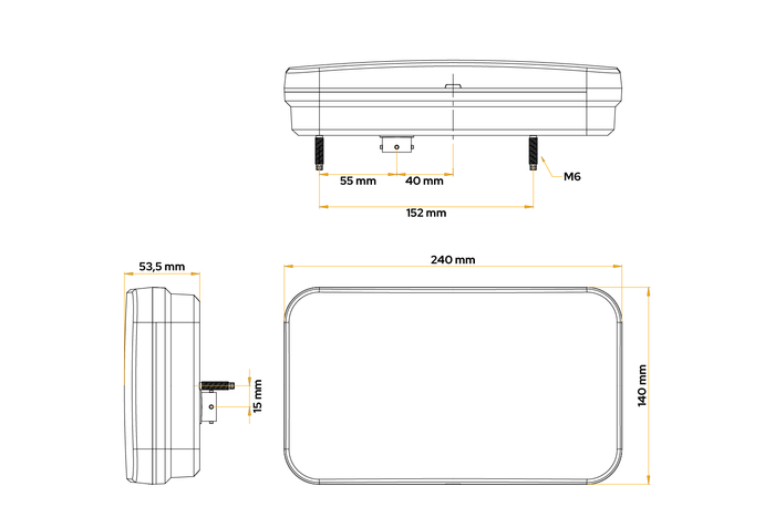 Achterlicht Fristom FT-370 LED 7 functies links