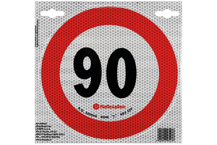 Reflecterende sticker Verkeersbord LAMPA snelheidslimiet 90 km/u B-33