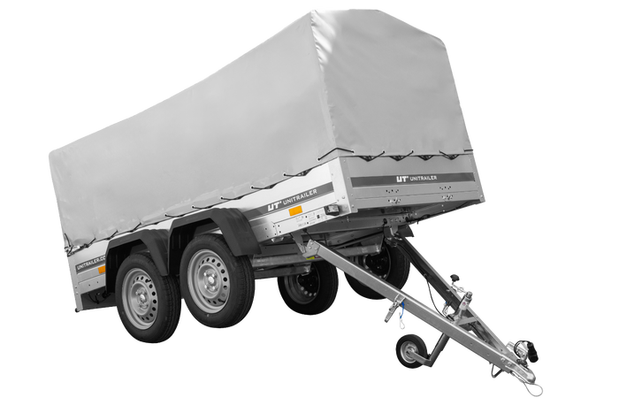Twee-assige aanhanger 264x125 UNITRAILER GARDEN 264/2 KIPP met H-800 frame en grijze kap