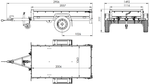 Enkelassige aanhanger 200x106 UNITRAILER GARDEN 200 KIPP met gaaswanden en blauw dekzeil