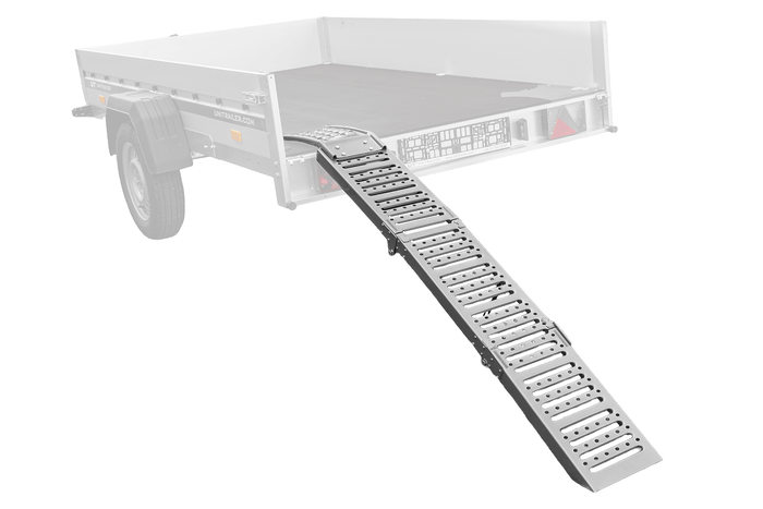 UNITRAILER ALR005 opklapbare stalen oprijplaat voor aanhanger, 200 cm, 250 kg