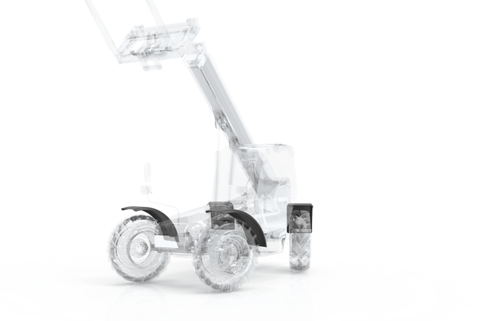 Spatbord voor landbouwmachines 20-28" DOMAR T10135 wielkast 1220/470mm