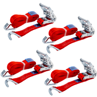 Set van vier UNITRAILER 6m/35mm/2t rode transportbanden met spaninrichting
