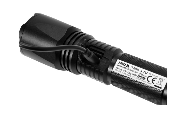 YATO YT-085609 LED 900lm multifunctionele zaklamp, powerbank, flesopener, noodhamer