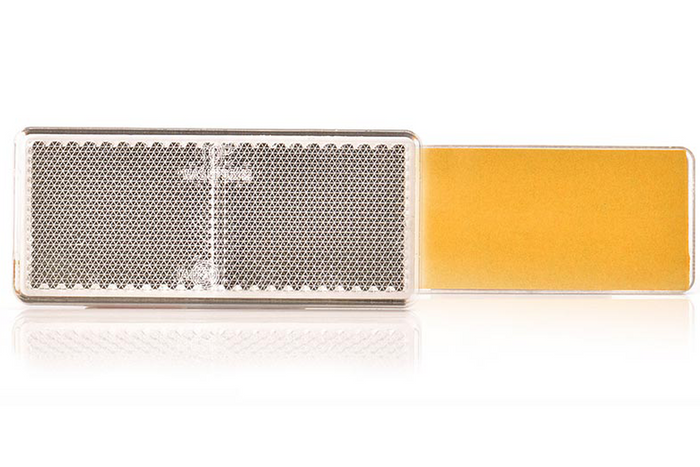 Reflecterend apparaat 96 x 42 mm, voorkant met plakband