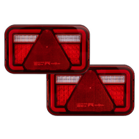 ASPÖCK MULTILED IV LED-achterlichten met 5-pins bajonetaansluiting en 7 functies links en rechts.