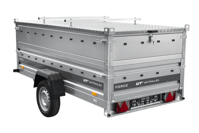 Enkelassige aanhanger 264x125 UNITRAILER FORCE 264 KIPP met BIS-zijwanden en aluminium afdekking