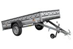 Autoaanhanger met aluminium zijwanden 264x125 Unitrailer Garden 264 KIPP ALU met H-0 frame en grijze afdekking