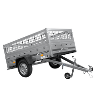 Enkelassige aanhanger 200x125 UNITRAILER GARDEN 201 KIPP met zijwanden van gaas