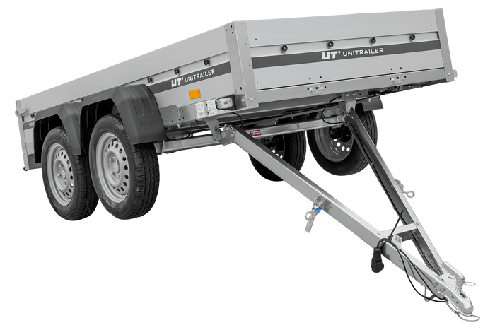 Tweeassige aanhanger met aluminium zijwanden 264x125 Unitrailer Garden 264/2 KIPP ALU